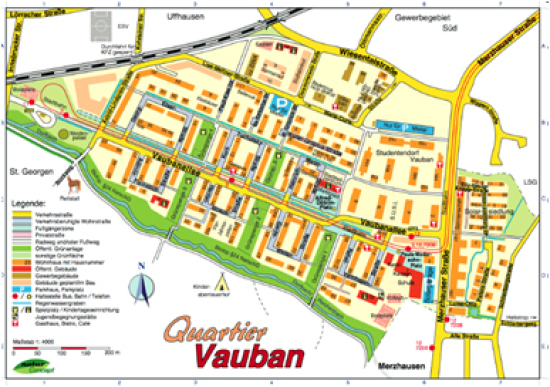 Plan du quartier – Ecoquartier Vauban (Fribourg)